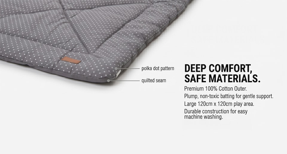 image 1 of MiniDream Square Playmat - Double Sided Machine Washable Play Mat with Storage Bag