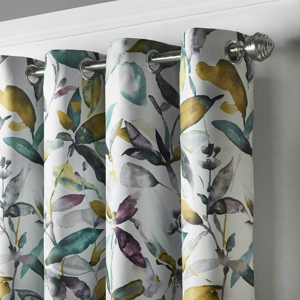 image 1 of Giverny Eyelet Curtains - Green 167 cm x 229 cm