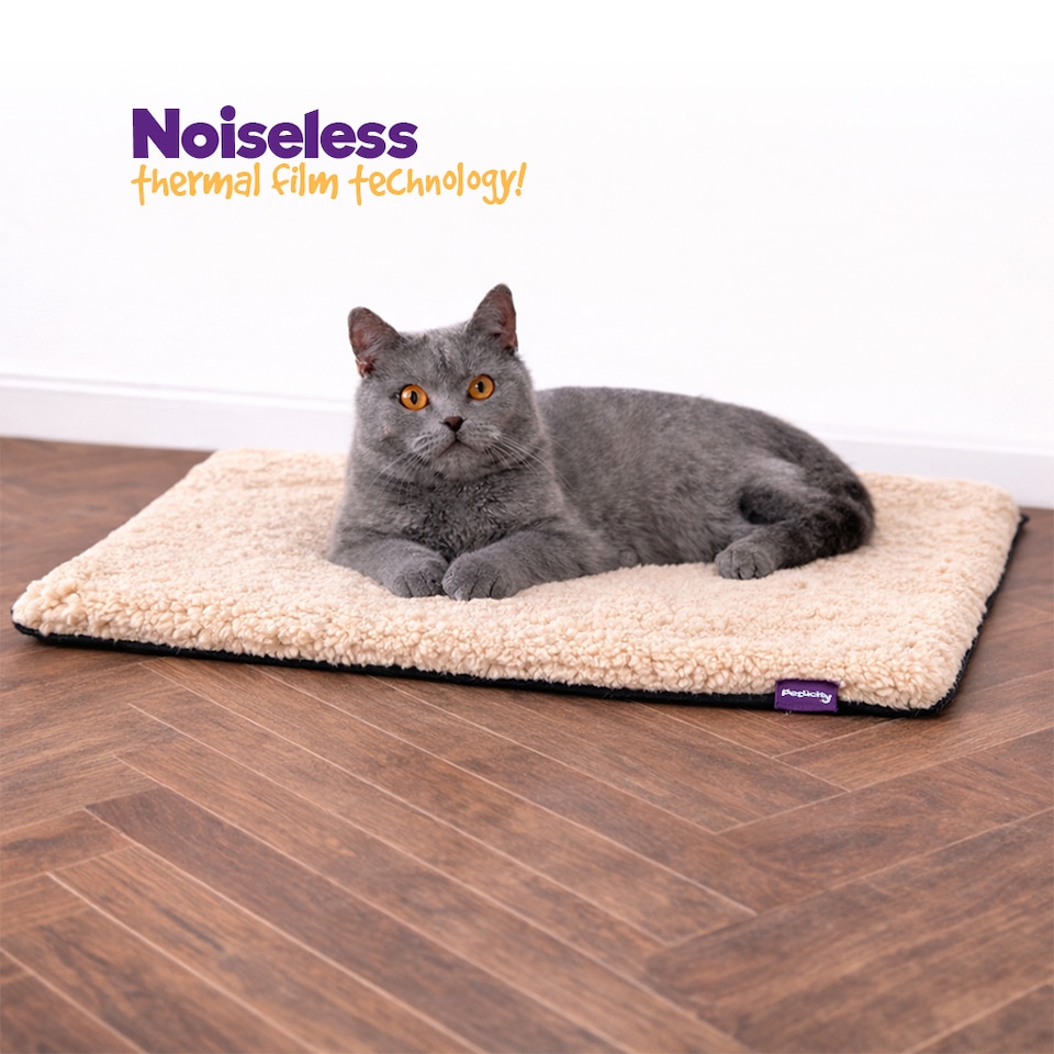 image 1 of Petlicity Self Heating Pet Bed 60x45cm - No Electricity Required - Machine Washable - Beige