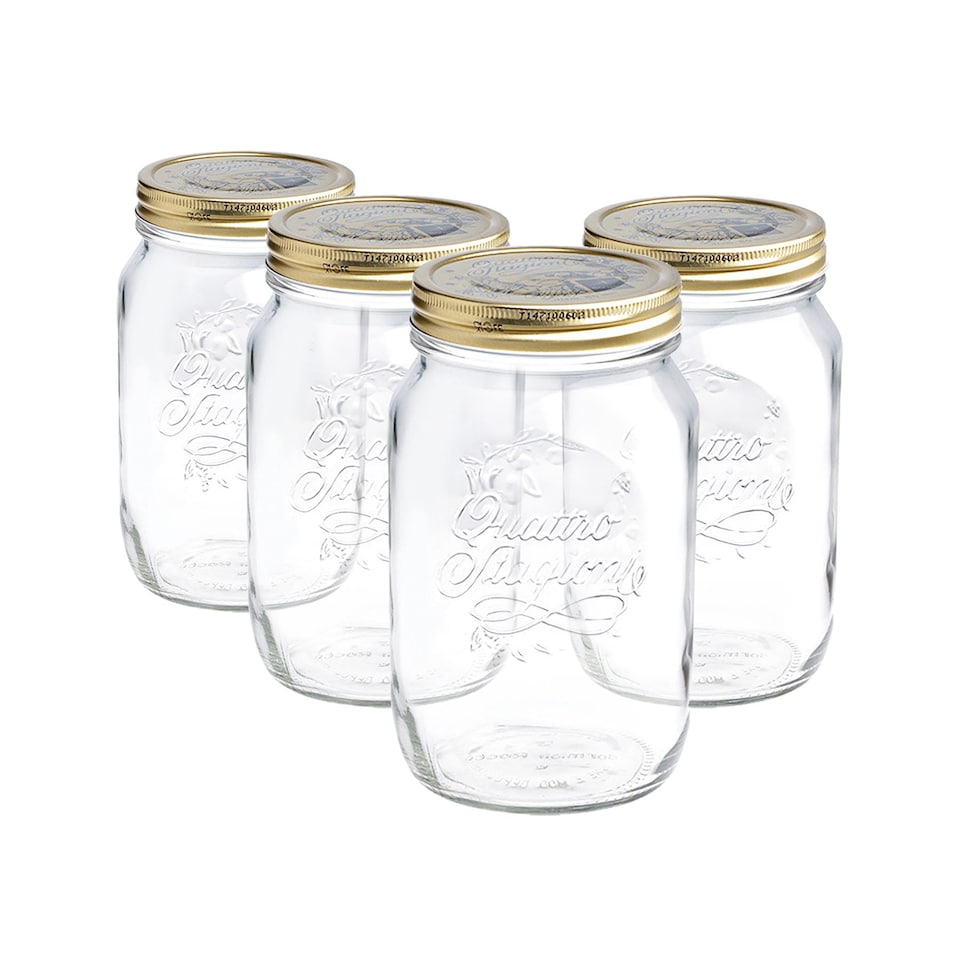 image 1 of Bormioli Rocco Quattro Stagioni Glass Preserving Jars - 1L - Clear - Pack of 4