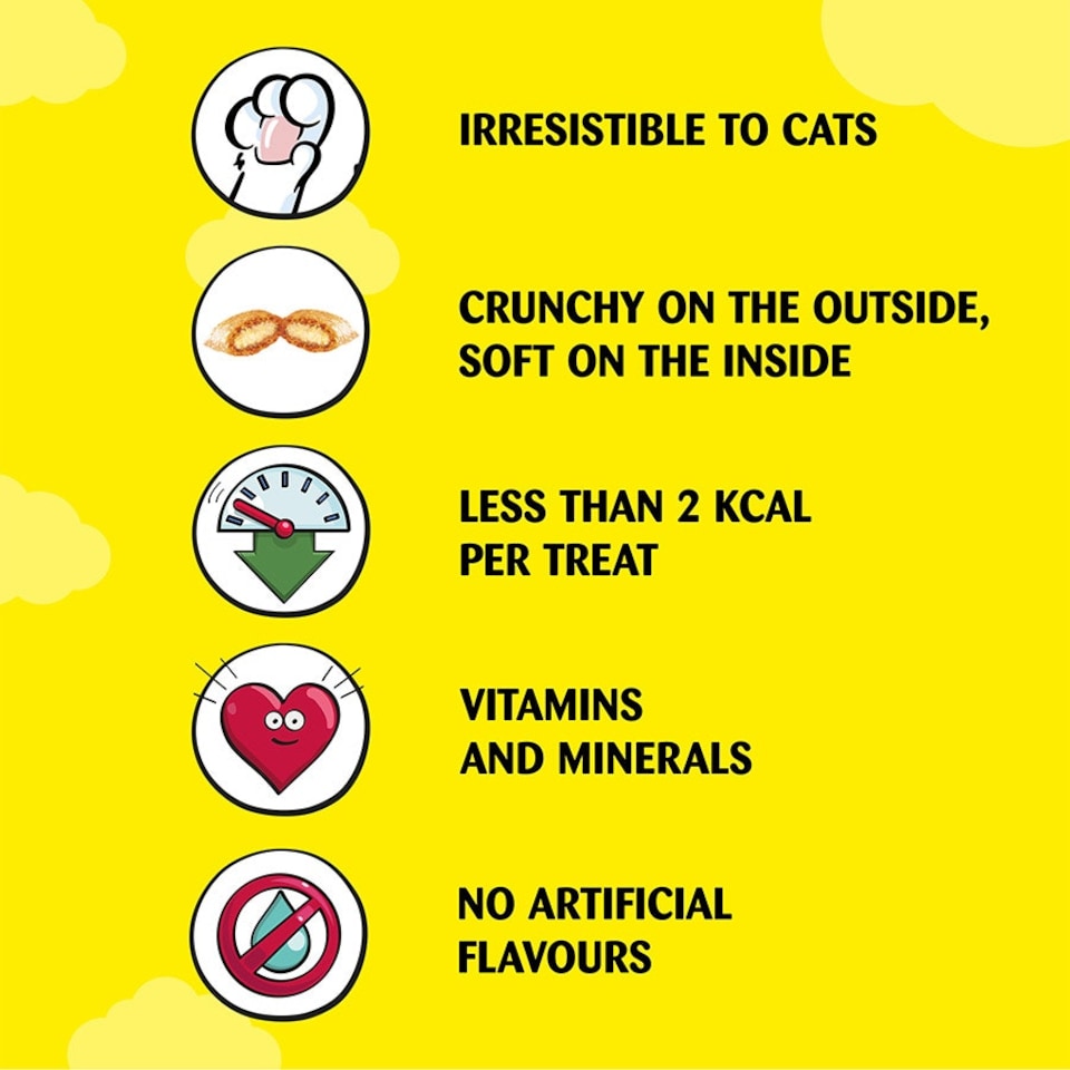 image 1 of Dreamies Cat Treat Biscuits with Cheese 60g - Pack of 8