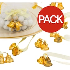 Unique Party Wedding Bells Plastic Party Favour (Pack of 12) - Gold - One Size