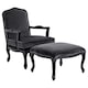 image 1 of Interiors By Premier Modern Grey Velvet Chair And Footstool, Comfortable Chair And Footstool Set, Velvet Upholstered Chair