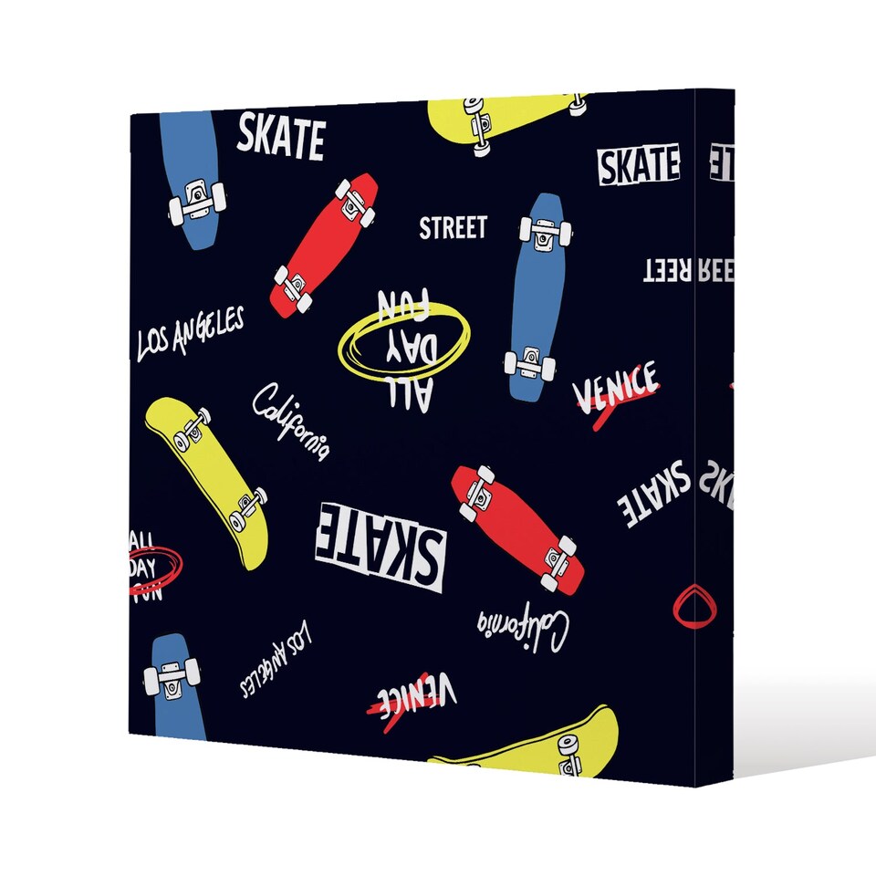 Skate (Canvas Print) / 90 x 90 x 4cm | Multi