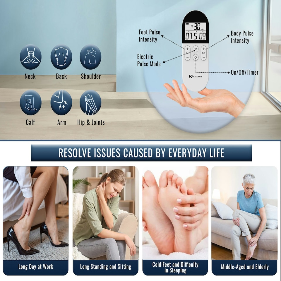 image 1 of PureMate EMS & TENS Foot Massager - Wireless