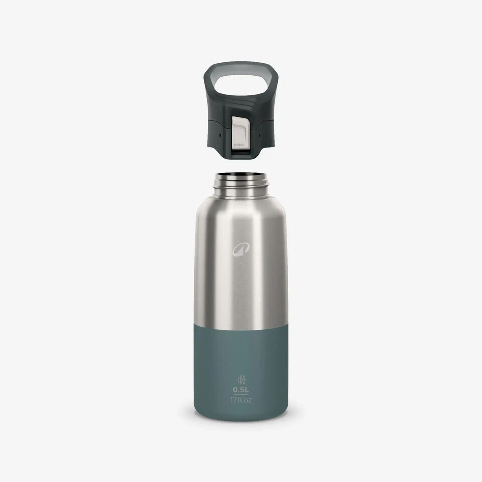 image 1 of Decathlon 0.5L stainless steel insulated flask 900 with quick-release cap for hiking