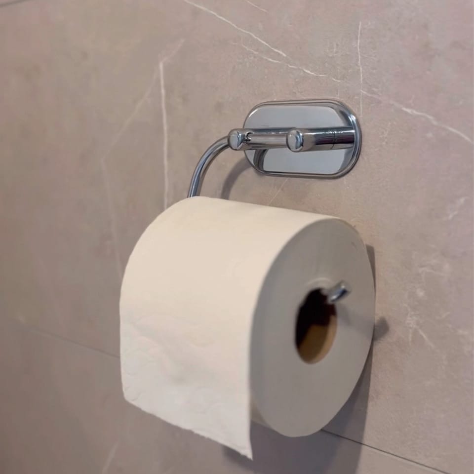 image 1 of BESLAGSBODEN Chrome Self Adhesive Bathroom Toilet Roll Holder