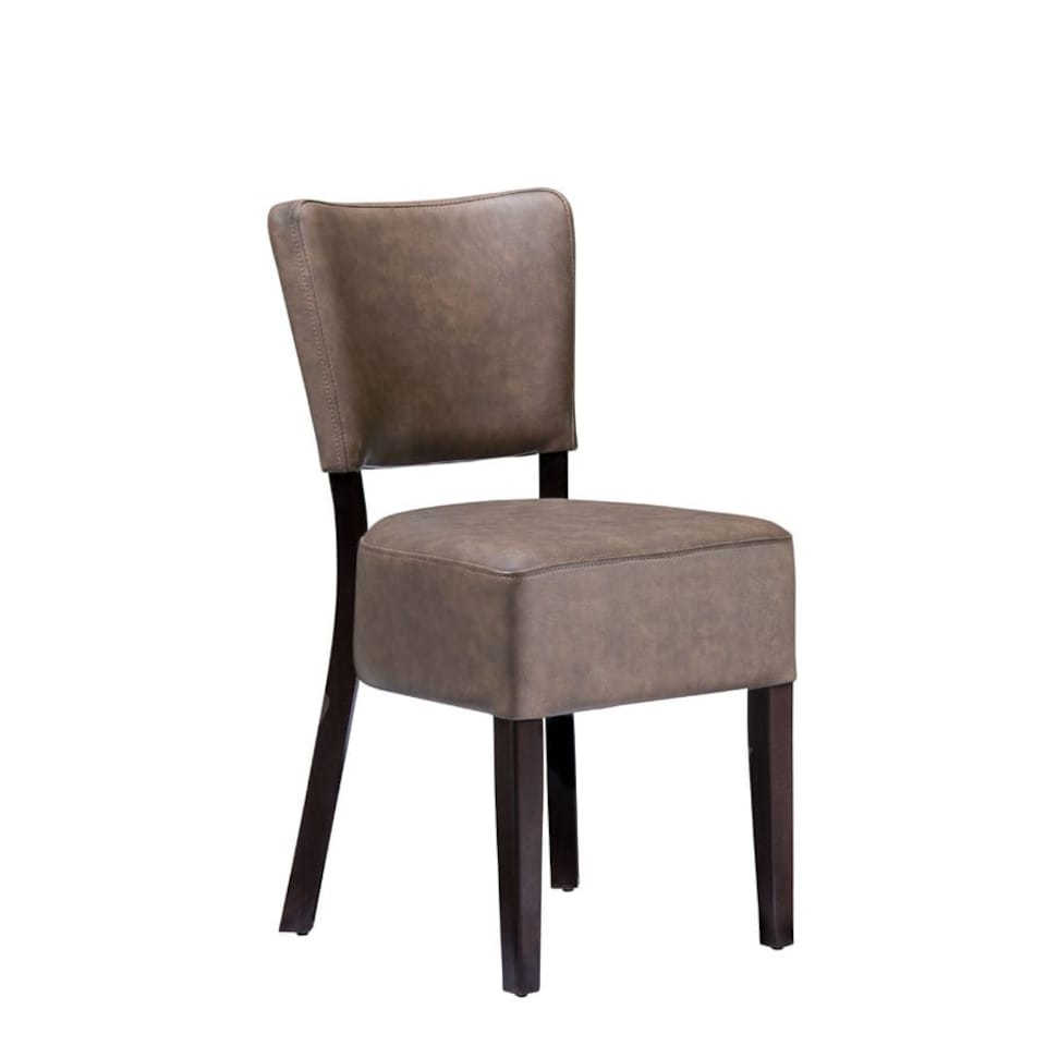 Bugel Side Chair - Distressed Bark Lascari Faux Leather Brown