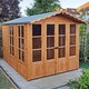 image 2 of Westminster 13 x 7 Feet Double Door with Two Large Opening Windows Summerhouse Brown