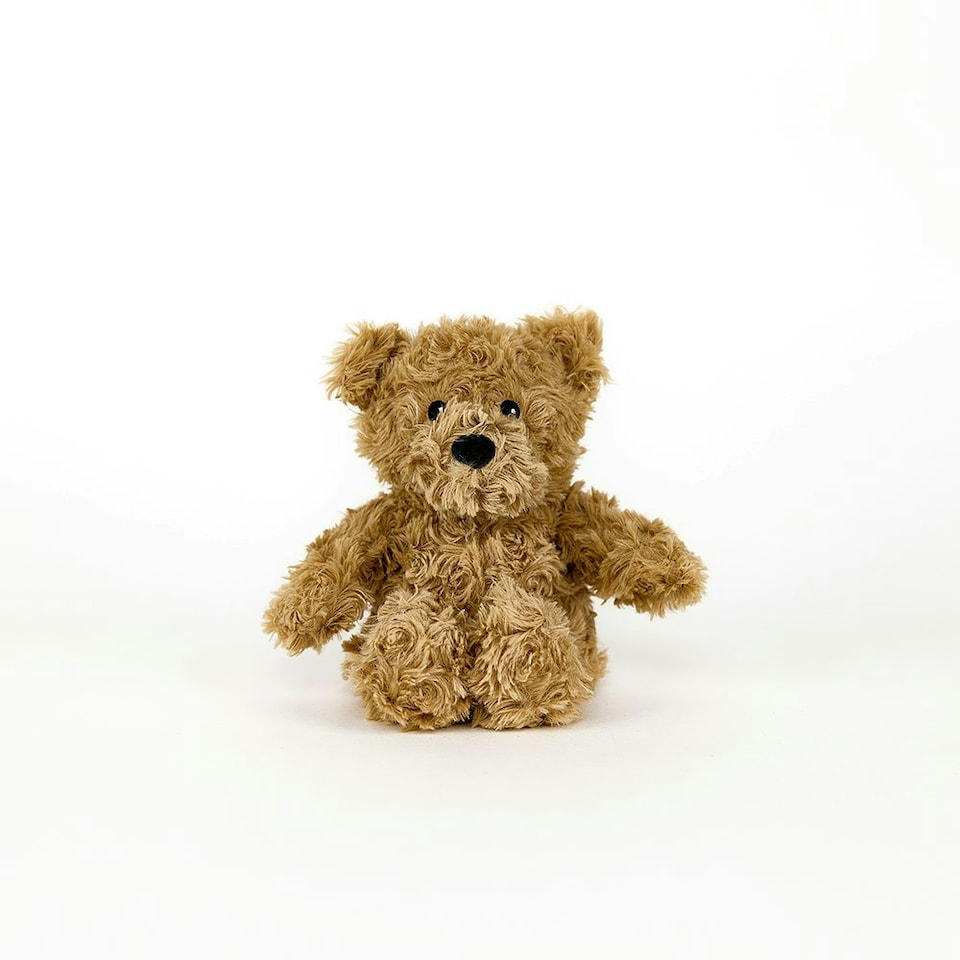 image 1 of Warmies Brown Curly Bear Plush Mini Size, Fully Microwavable and Weighted Cuddly Toy for Anxiety, Chill in The Freezer or Heat in Microwave, Soft Toy Heat Pad