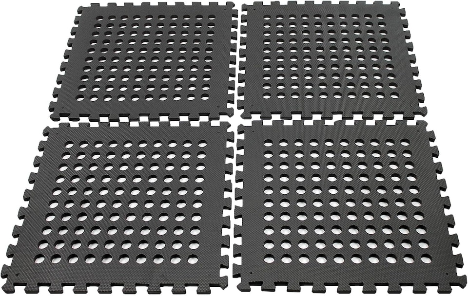 image 1 of Actiasmat - EVA Safety Mat Set for Climbing Frames & Trampolines | 4 Interlocking Black Tiles (52 x 52 cm) – 11.6 Sq Ft. Coverage