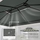image 3 of Outsunny 3x4m Gazebo Canopy Replacement Cover, 2 Tier Top Roof UV Cover Garden Patio Outdoor Sun Awning Shelters, Dark Grey TOP COVER ONLY