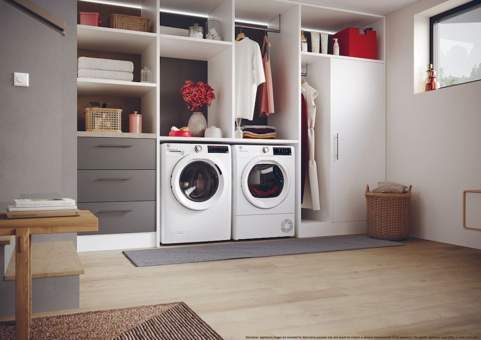 image 1 of Hoover HRE H9A3TE80N 9KG Heat Pump Tumble Dryer - White
