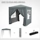 image 8 of Outsunny 2mx2m Pop Up Gazebo Party Tent Canopy Marquee with Storage Bag Grey