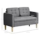 image 7 of HOMCOM Compact 2 Seater Sofa with Hidden Storage and Rubberwood Legs Grey