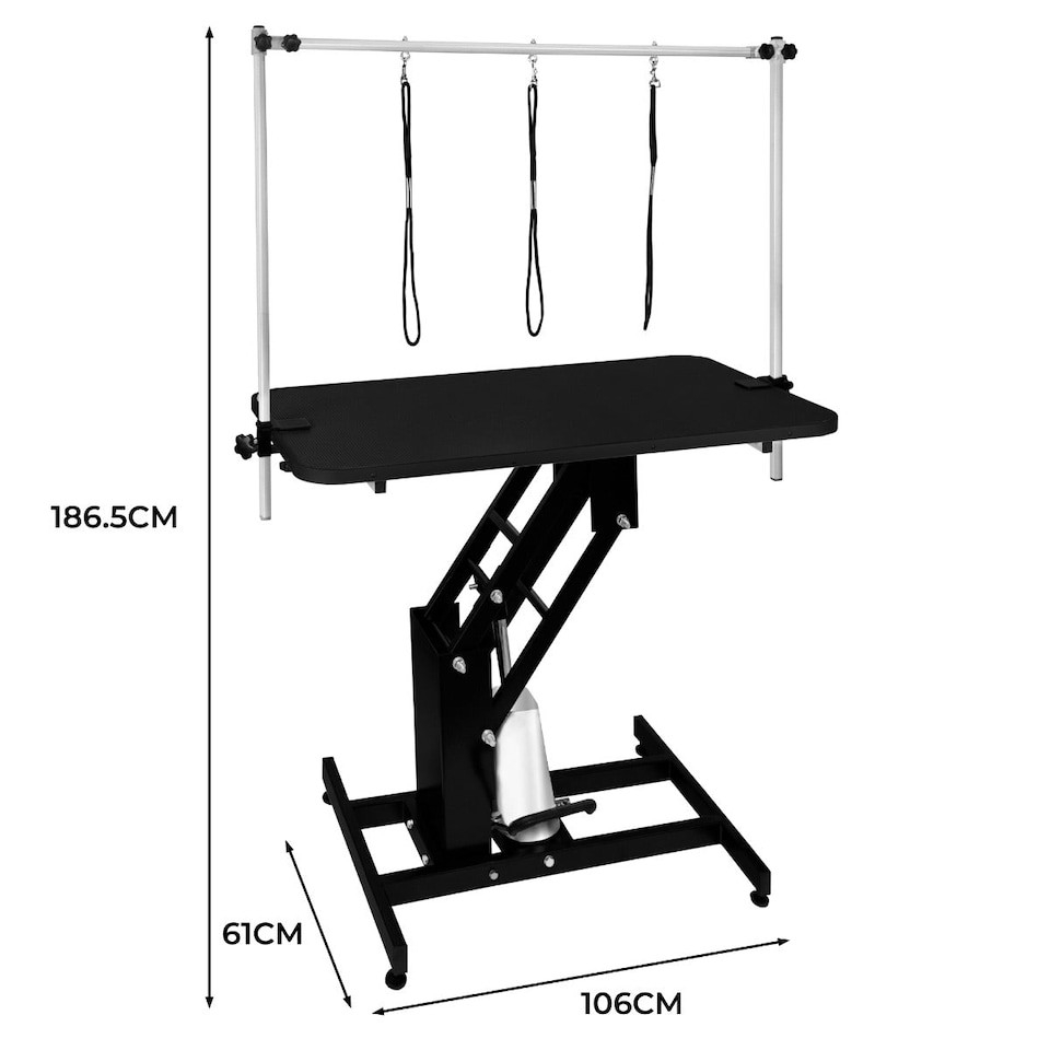 image 1 of Black Hydraulic Grooming Table - Black Table Top