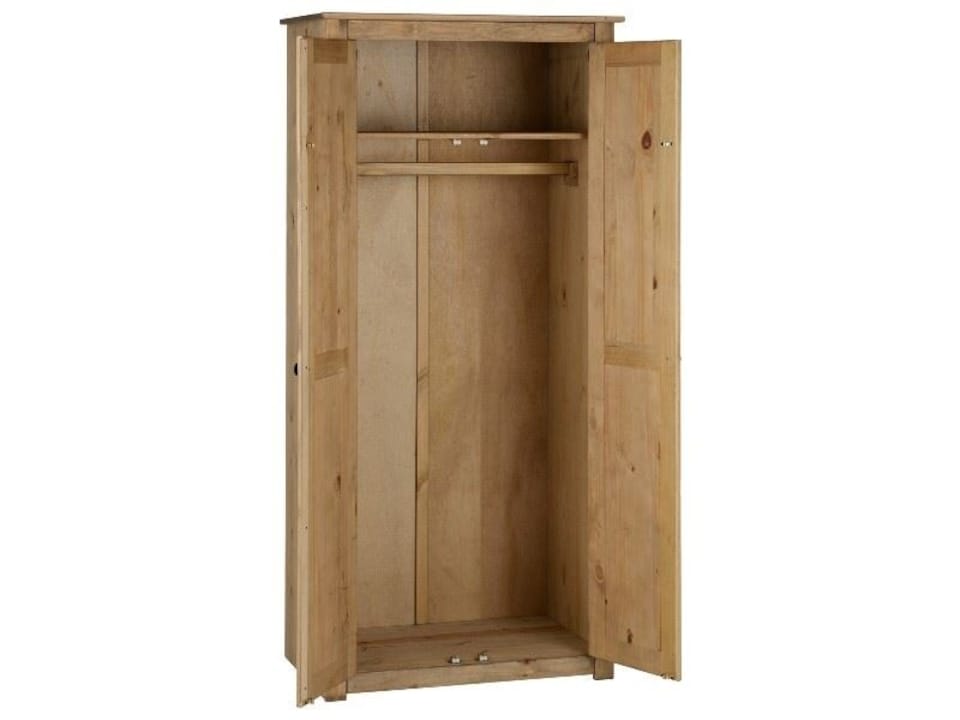 image 1 of Panama 2 Door Wardrobe - L50 x W80 x H175 cm - Natural Wax | Brown | Natural Wax