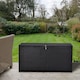 image 1 of Outsunny 284 L Rattan Garden Storage Box, Outdoor Garden Storage Box with Gas Lift and Lockable Lid, Outdoor Wicker Rattan Chest Container for Garden Tools, 118 x 54 x 59 cm, Dark Brown