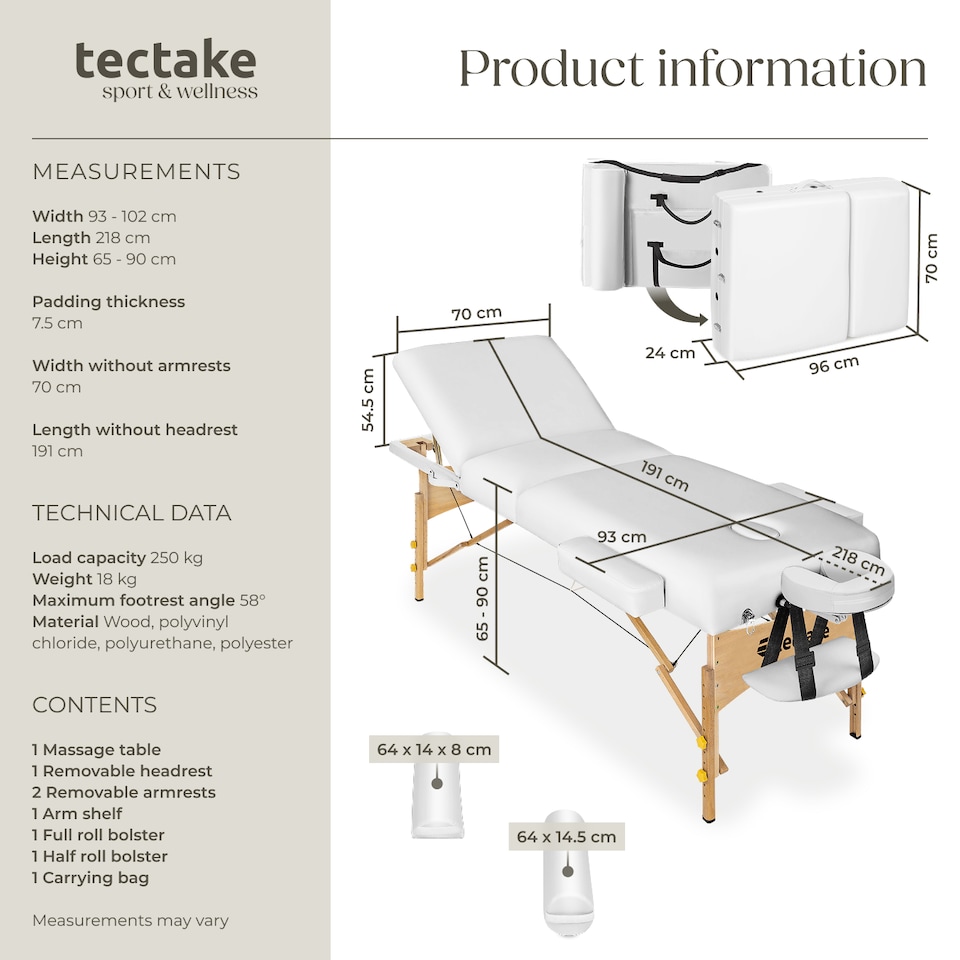 image 1 of 3 Zone Massage Table Somwang with Bolster Set | White | white | 1