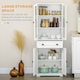 image 3 of HOMCOM Kitchen Cupboard Storage Cabinet Adjustable Shelves, Glass Door, 160cm