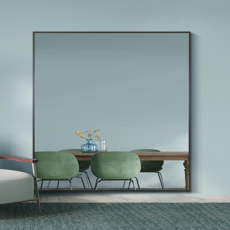 image 1 of The Artus - Black Aluminium Edged Wall Mirror 47" X 31" (120CM X 80CM) Black