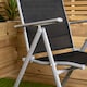 image 5 of Outdoor Garden Patio Multi Position Reclining Folding Chair in Black and Silver