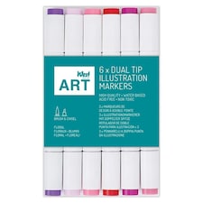 Dual Tip Illustration Markers - Chisel/Brush (6pk) - Florals - West