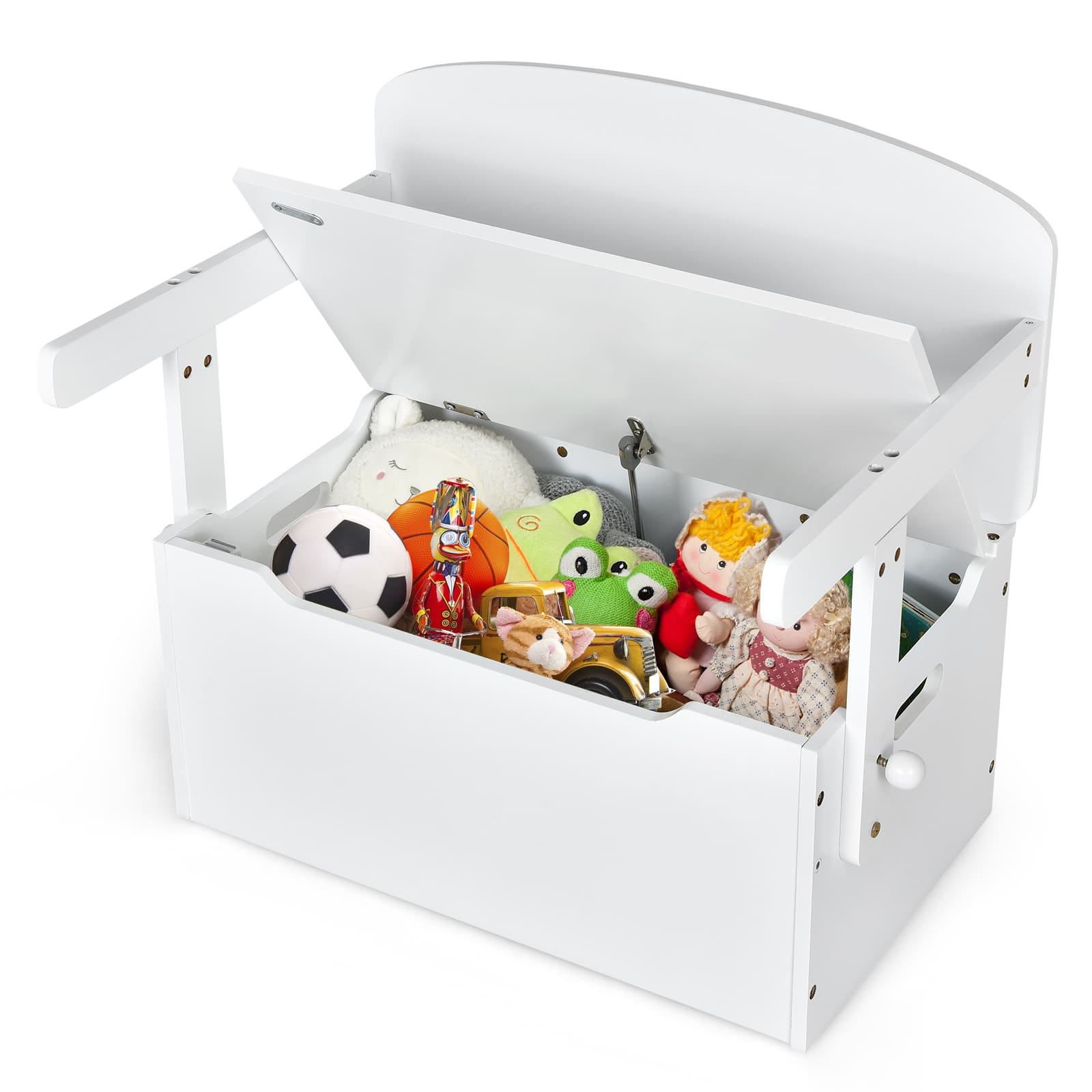 COSTWAY Kids Convertible Activity Bench Table 3-in-1 Desk and Chair Set-White