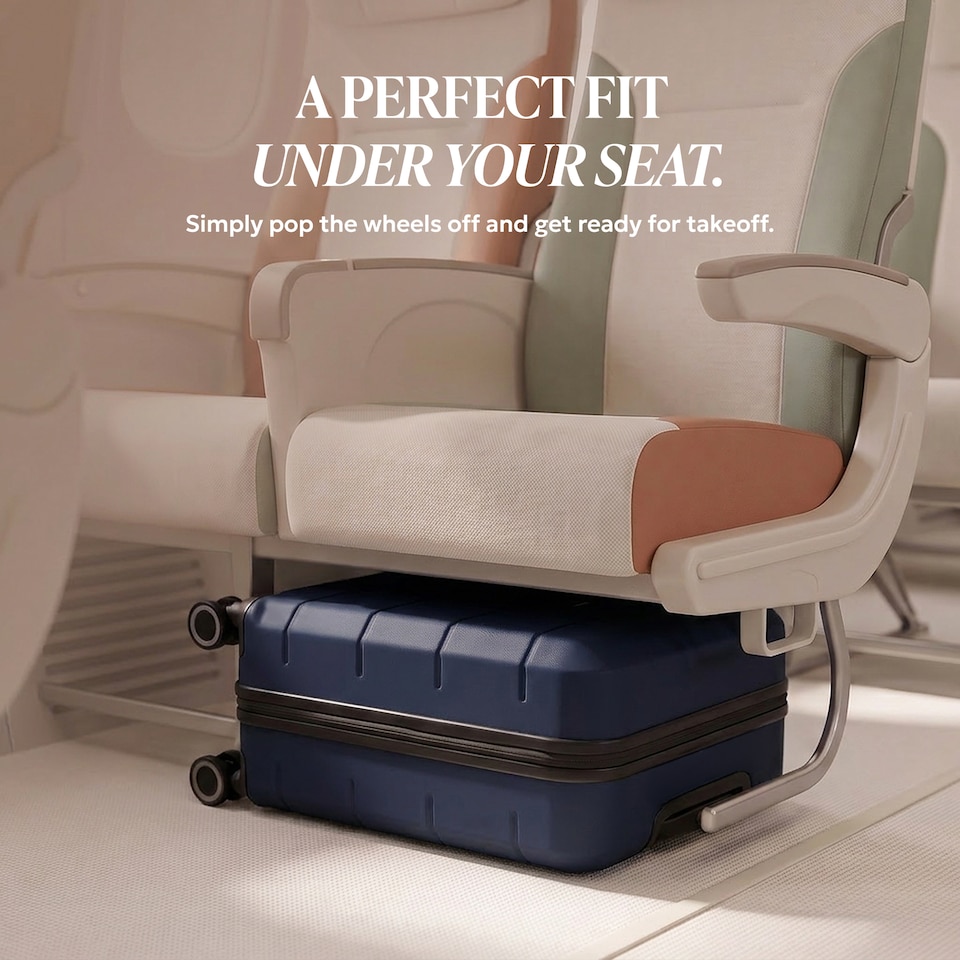 image 1 of Lugg Jetset Lightweight ABS Hard Shell Cabin Suitcase with 4 Spinner Wheels (40x30x20cm)