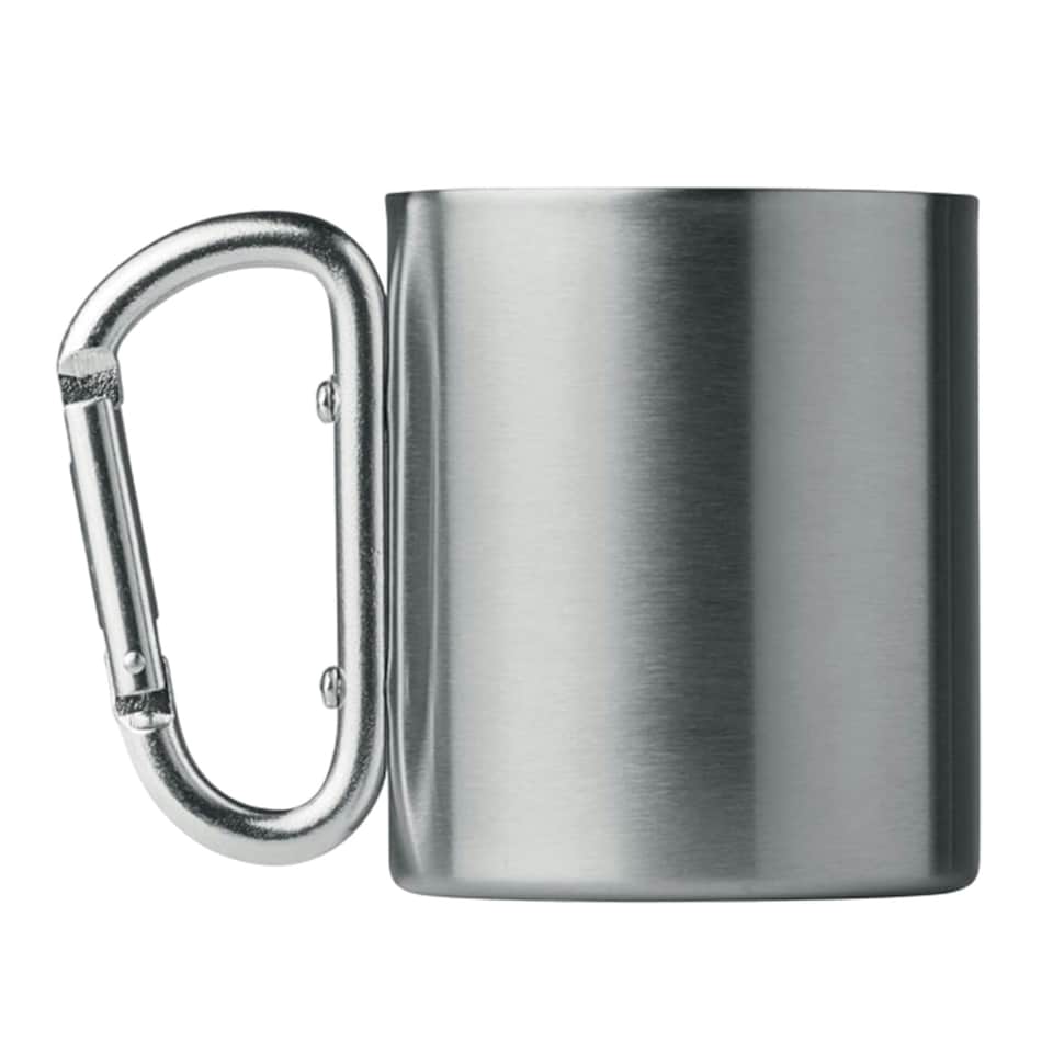 image 1 of MidOcean Trumbo Metal Carabiner Clip Mug - Matt Silver - One Size