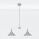 image 4 of First Choice Lighting Set of 2 Maxwell Flint Grey Chrome 2 Light Bar Ceiling Pendant Lights Grey | Grey