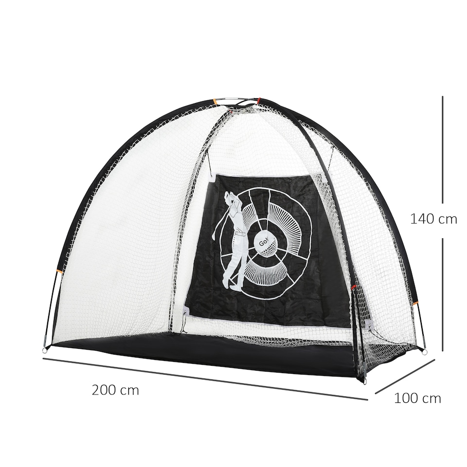 image 1 of HOMCOM Golf Practice Net with Target Cloth with Carry Bag for Sports Training
