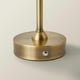 image 5 of ValueLights Lowe Brushed Gold Table Lamp with Natural Tapered Shade and Globe LED 2W Cool White 2700K Bulb