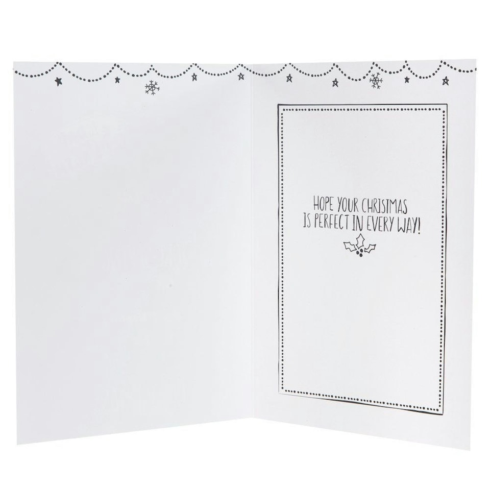image 1 of Hallmark Medium Christmas Wish for Dad from Both Cute Card Silver Foil
