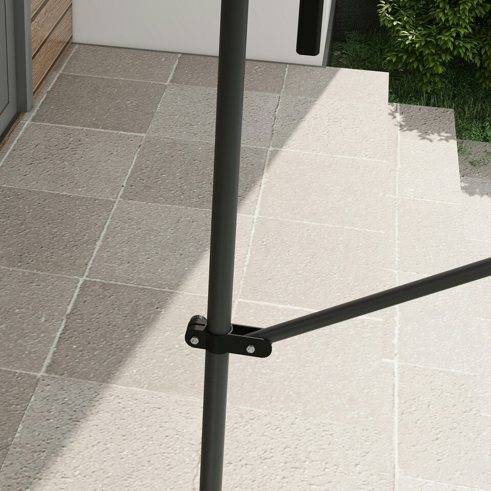 image 1 of Outsunny 2.5 x 1.2m Freestanding Retractable Awning, Non-Screw Garden Awning Grey