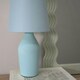 image 1 of ValueLights Arlo Pair of Duck Egg Blue Ceramic Table Lamps with Blue Shades and LED Bulbs Blue