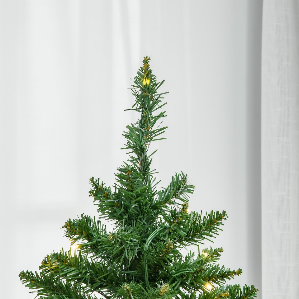 image 1 of HOMCOM 6FT Prelit Artificial Christmas Tree w/ Warm White Light Xmas Decoration