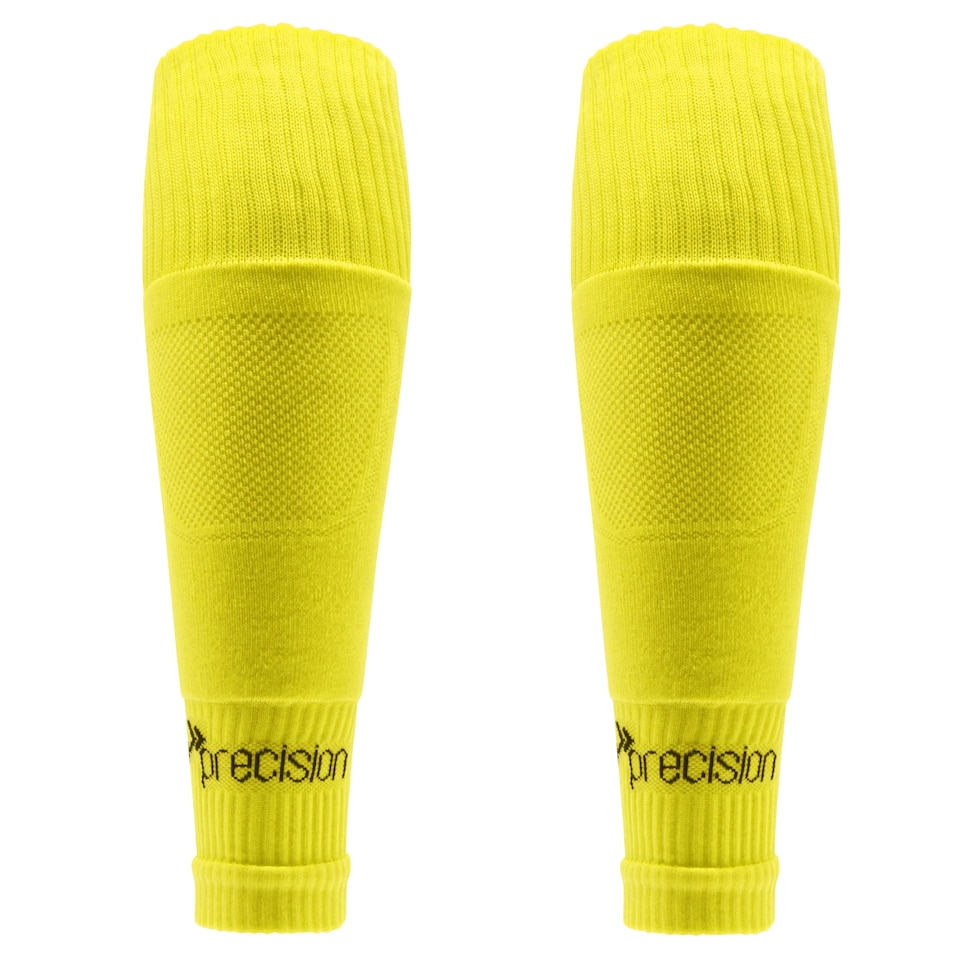image 1 of Precision Training Pro Junior Footless Sleeve Sport Socks, Stretch Fit, Compression Support For Football, Rugby And Hockey, Yellow, Sizes 12 Child UK - 6 UK