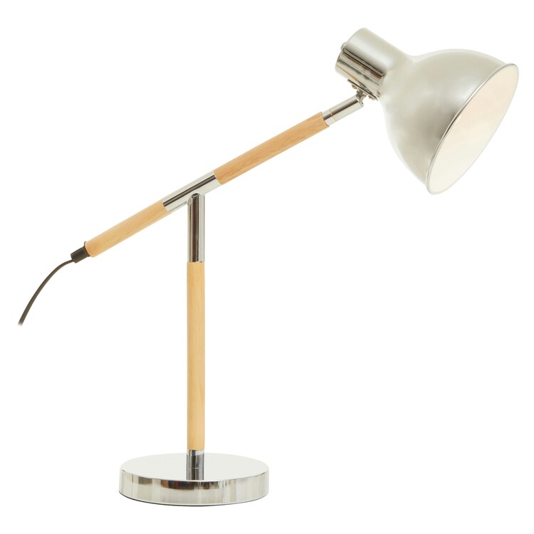 Interiors By Premier Chrome Finish Table Lamp, Adjustable Height Lamp, Easy-To-Use Chrome Table Lamp, Focused Office Lamp