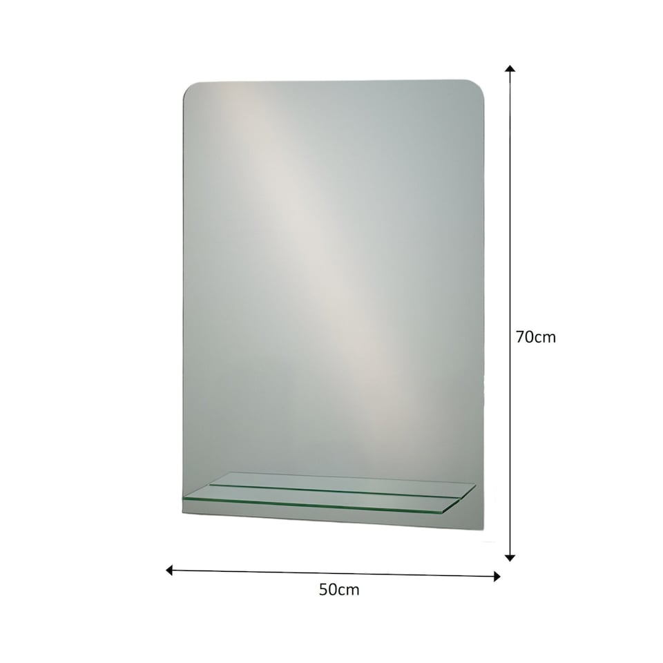 image 1 of Showerdrape Rochester Rectangular Wall Mounted Frameless Bathroom Mirror 70 x 50cm | Chrome | Mirror | 1