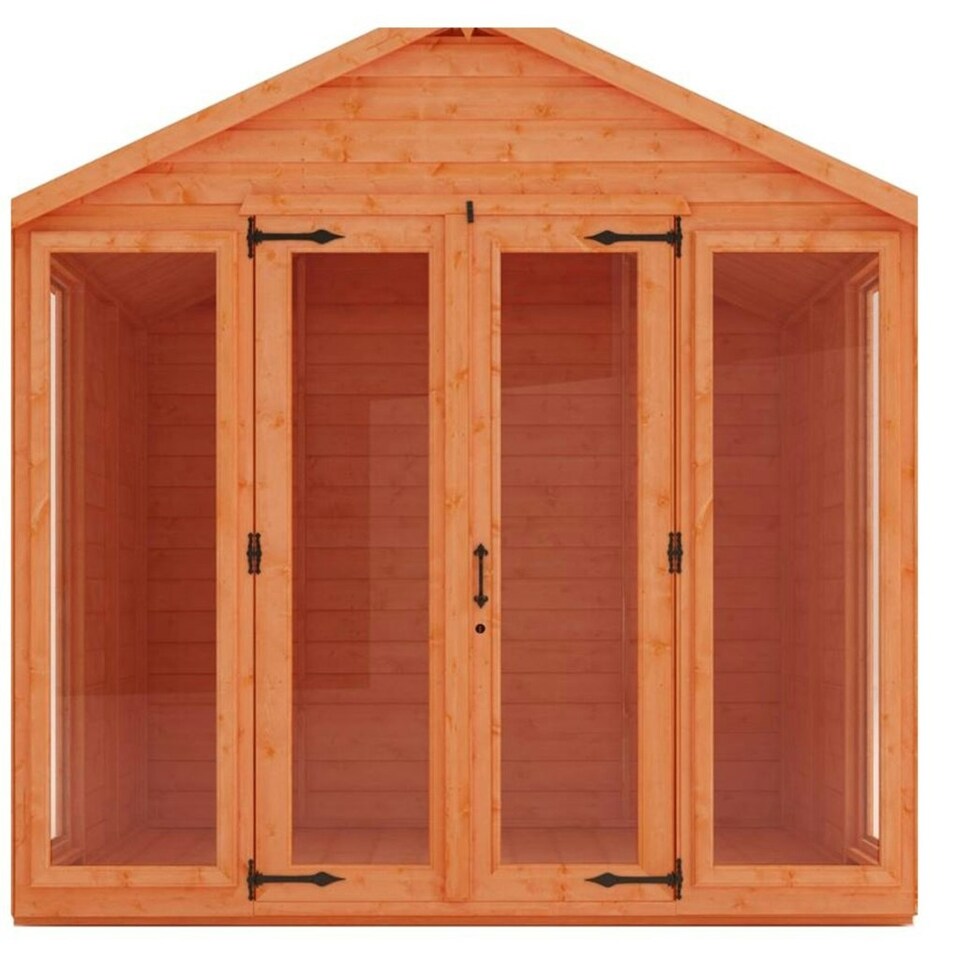 image 1 of 8ft x 8ft (2.35m x 2.35m) Wooden Full Pane Tongue and Groove APEX Summerhouse (12mm T&G Floor + Roof) (8x8) (8 x 8)