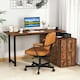 image 3 of COSTWAY L-Shaped Desk Reversible Corner Computer Desk Coffee Brown