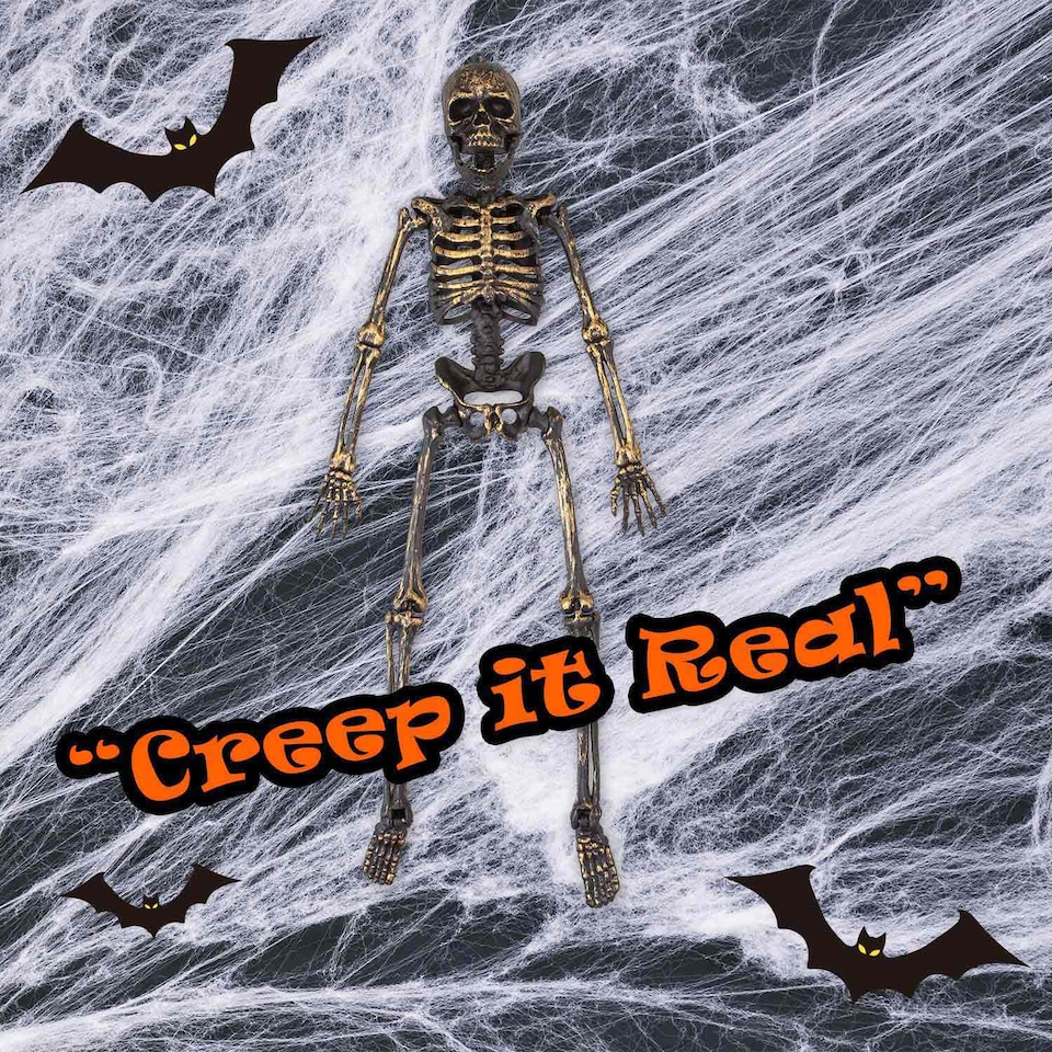 image 1 of PMS Gold Hanging Skeleton Decoration for Halloween Parties