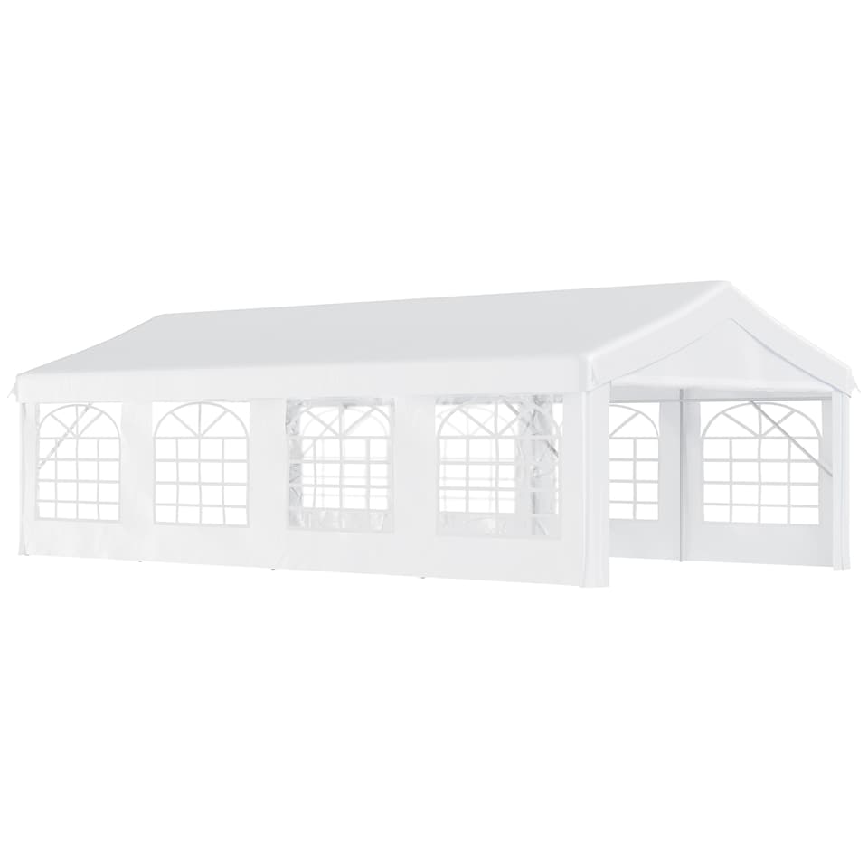 image 1 of Outsunny 8m x 4m Garden Gazebo Marquee Party Tent Wedding Portable Garage Carport Event shelter Car Canopy Outdoor Heavy Duty Steel Frame Waterproof Rot Resistant