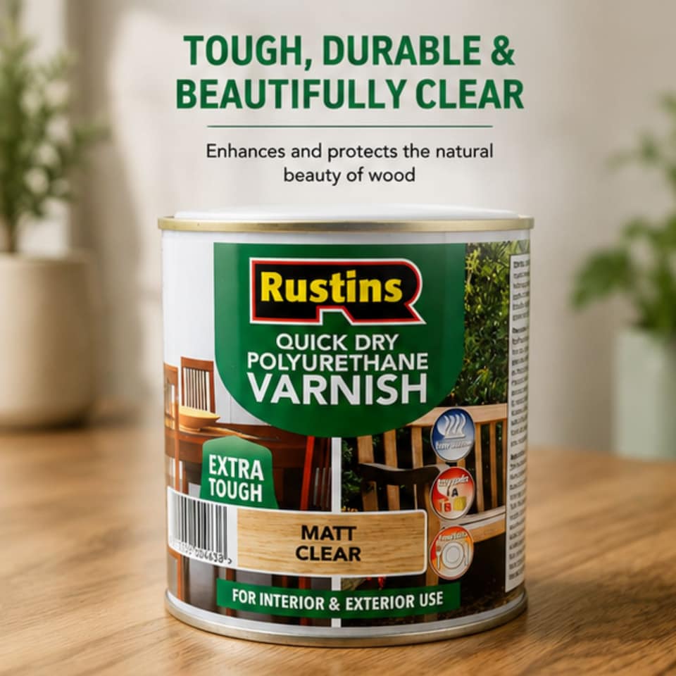 image 1 of Rustins Quick Drying Polyurethane Varnish Matt Clear 250ml | Clear | Clear | 250ml | 1