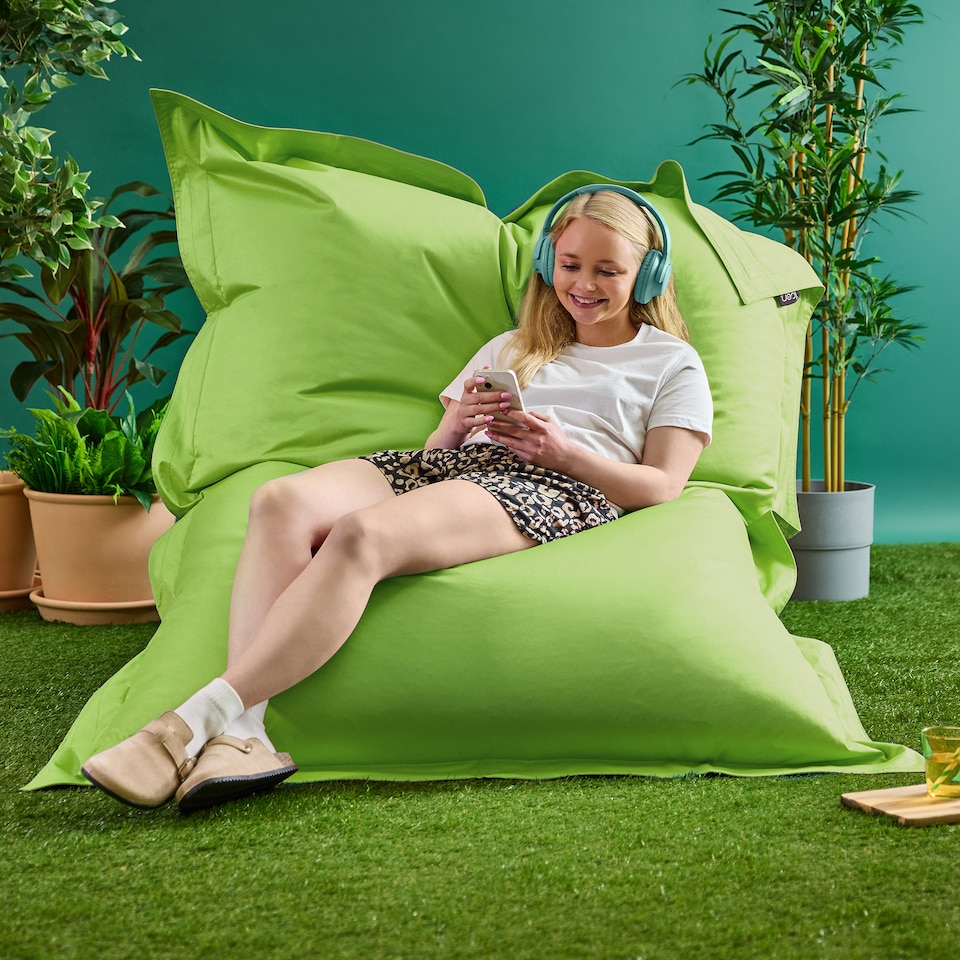 image 1 of icon Giant Indoor Outdoor Bean Bag Floor Cushion Lime