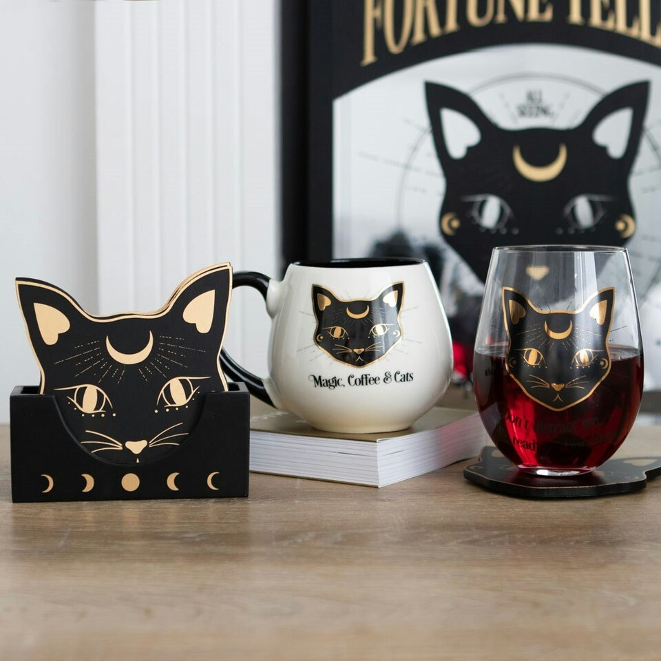 image 1 of Ceramic Magic, Coffee & Cats Rounded Mug - 500ml