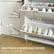 image 5 of HOMCOM Slim Shoe Storage Cabinet with 2 Flip Drawers for Hallway White | Gold | 60W x 24D x 91.5H cm