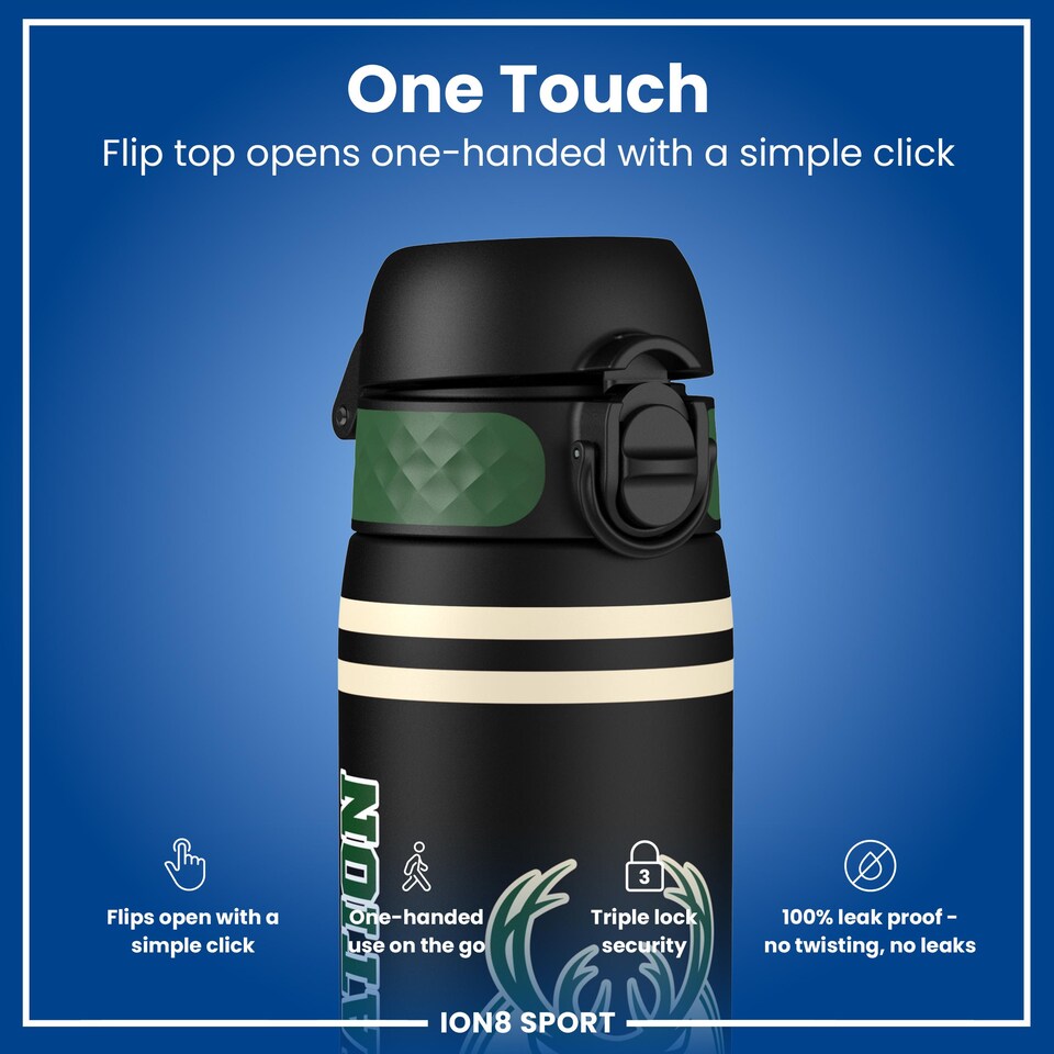image 1 of NBA x Sport, Recyclon, 500ml (18oz) | Black | NBA Varsity Milwaukee Bucks | One Size