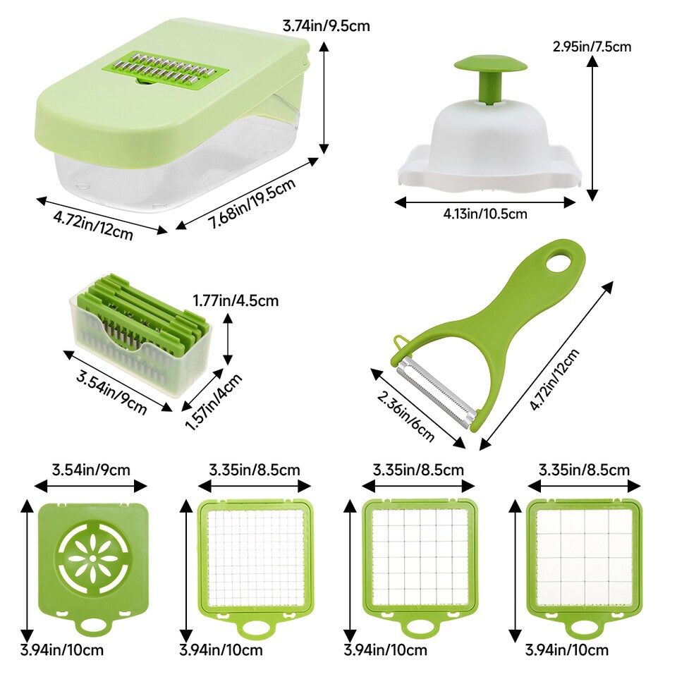 image 1 of Living and Home 17 in 1 Multi-functional Vegetable Chopper | Green